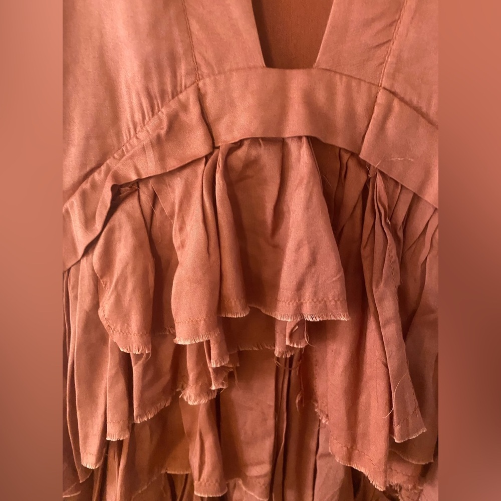 MWT Maria Stanley Elegant Ruffled Orange Dress size 0 - Picture 11 of 16